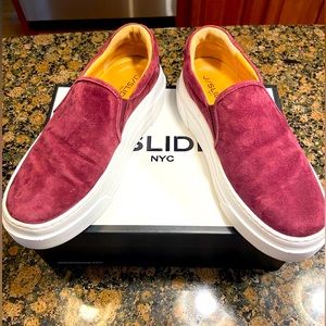 J SLIDES Bordeaux Silks Aileen platform loafers